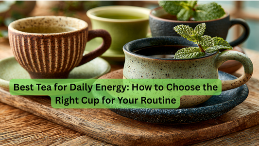 several cups of tea and mint leaves