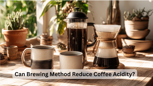 2 coffee cups and 2 brewing methods