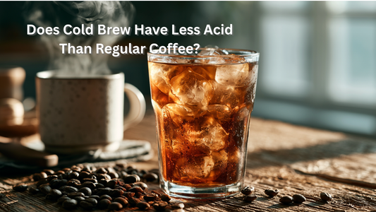 steaming cup of coffee and a glass of cold brew coffee