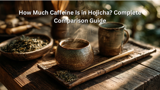 cups of hojicha and coffee sitting on table