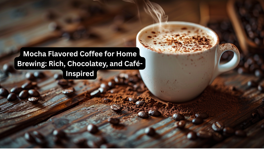 coffee beans around cup