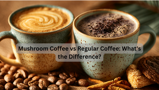 cup of coffee and cup of mushroom coffee