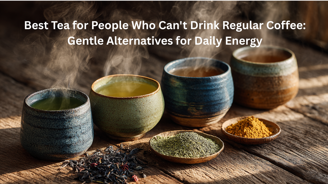4 steaming cups of alternative teas