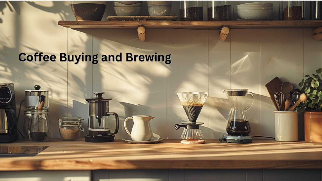 Calm home coffee setup with pour-over brewing tools in soft natural light, representing everyday coffee brewing at home.