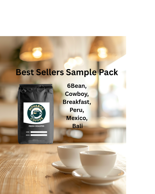Best Sellers Sample Pack: 6Bean, Cowboy, Breakfast, Peru, Mexico, Bali